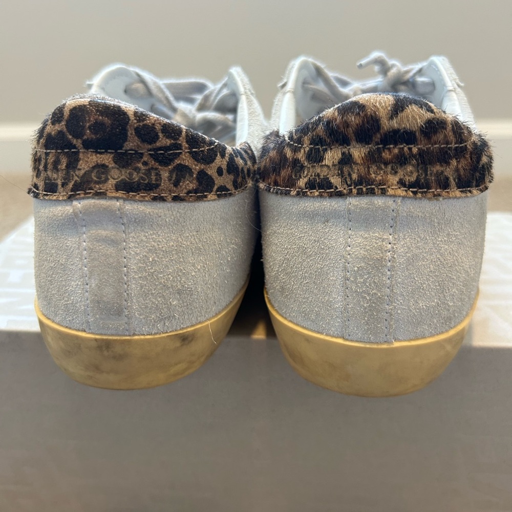 Golden Goose Superstar Sz 40 Leopard Heel Suede Sneakers + Box & Passport GGDB - Picture 8 of 12
